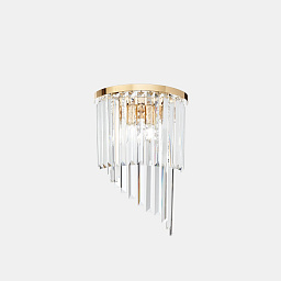 213491 Ideal lux Carlton настенный светильник с подвесными стеклянными трубками и золотым основанием
