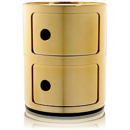 05966GG Kartell Componibili металлический контейнер с двумя отделениями золотистый