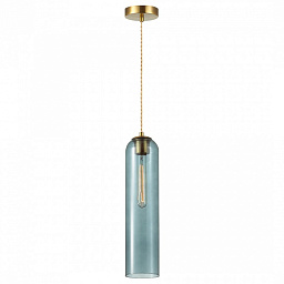 4641/1 Odeon Light Vosti подвесной светильник цилиндрической формы с голубым стеклом