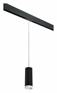 подвесной трековый светильник с коническим плафоном золотистого оттенка для однофазного шинопровода