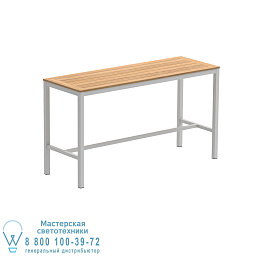 Taboela bar table 200x70cm stainless steel  teak top Royal Botania Taboela уличный стол