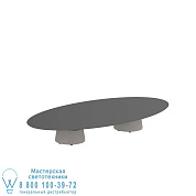 СТОЛ CONIX ELLIPSE 250X130 CM НИЗКИЕ НОЖКИ ДЛЯ ЗАЛОВ БЕТОН ЦЕМЕНТ СЕРЫЙ - СТОЛЕШНИЦА СТОЛА КЕРАМИЧЕСКАЯ ЧЕРНАЯ Royal Botania