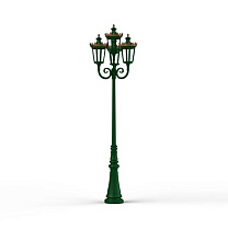 Louvre N° 11; one-piece clear glass Built-in LED 2700°K warm white 4x13W; Fir green