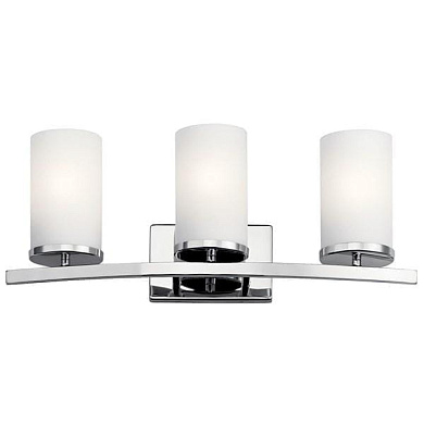 Crosby 23" 3 Light Vanity Light Satin Etched Cased Opal Chrome настенный светильник 45497CH Kichler