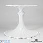 Flute Table 78 Cerused Oak Top w/34 White Base Global Views стол