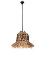 Natural Water Hyacinth & Raffia Natural & Brown Rope Sandy Black Steel Base LED E27 1x12Watt 100-240Volt IP20 Bulb Excluded D:37 H:230 cm