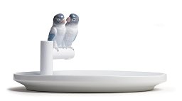 01007851 Lladro The Parrot Party фарфоровое блюдо с парой попугаев
