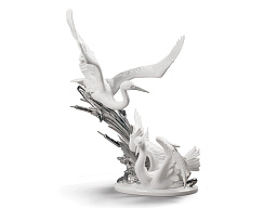 1009090 Lladro Re-Deco фарфоровая статуэтка морской сирены с поднятыми руками