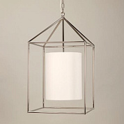 CL0272.NI.SE Ladbroke Lantern, Large, Nickel, includes Lily Linen Shade