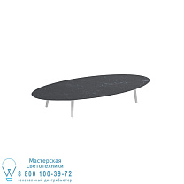 STYLETTO НИЗКИЙ СТОЛ ДЛЯ ГОСТИНОЙ 250X130CM АЛЮМИНИЕВЫЕ НОЖКИ БЕЛАЯ КЕРАМИЧЕСКАЯ СТОЛЕШНИЦА NERO MARQUINA Royal Botania