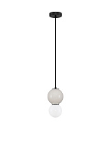 Light Gray Porcelain & Glossy Opal Glass Matt Black Metal Base LED 4Watt 220-240Volt 240Lm IP20 3000K D:15 H:233 cm
