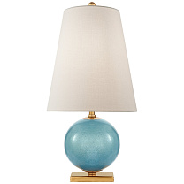 Corbin Mini Accent Lamp песочно-бирюзовый с кремовым льняным абажуром