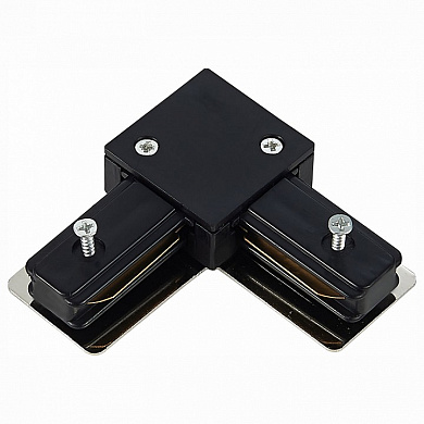 внешний угловой соединитель черного цвета для накладных однофазных треков