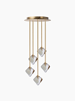 Подвесной светильник Heathfield 5 Light Cluster — Коа; Сатиновая латунь