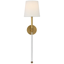 Camille Large Tail Sconce полированная старая латунь с льняным абажуром