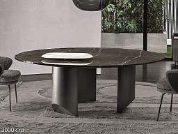 Wedge Круглый мраморный стол в гостиной Minotti