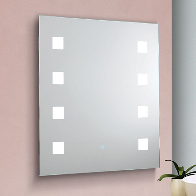 настенное зеркало с интегрированной точечной LED-подсветкой по периметру