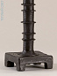TM0059.BZ Bobbin Vaughan настольная лампа из бронзы с рельефной колонной ножкой и тканевым абажуром — фото 1