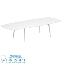 НИЗКИЙ ОБЕДЕННЫЙ СТОЛ STYLETTO 300X120CM АЛЮМИНИЕВЫЕ НОЖКИ БЕЛЫЙ КЕРАМИЧЕСКИЙ СТОЛ БЕЛЫЙ Royal Botania