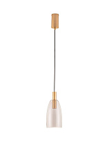 Smokey Glass Brass Gold Metal LED 7Watt 220-240Volt 192Lm IP20 3000K D:14.2 H:215 cm