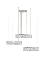 Triac Dimmable Clear Crystal & Nickel Metal Base LED 129Watt 220-240Volt 9030Lm IP20 3000K D:116 H:210 cm