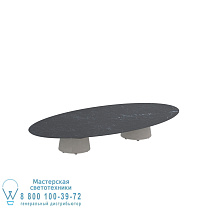 СТОЛ CONIX ELLIPSE 250X130 CM НИЗКИЕ НОЖКИ ДЛЯ ГОСТИНОЙ БЕТОН ЦЕМЕНТ СЕРЫЙ - СТОЛЕШНИЦА CERAMIC NERO MARQUINA Royal Botania