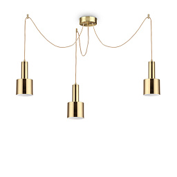 231600 Ideal lux Holly подвесной светильник с матовыми латунными плафонами на тросах