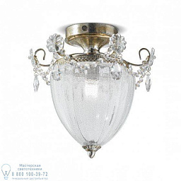 6957/P100 MM lampadari Rugiada потолочный светильник с чашевидным плафоном из прозрачного стекла и хрустальными элементами