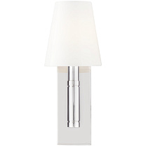 Beckham Classic Rectangular Sconce полированный никель с белым стеклом