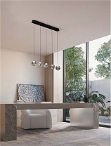 Triac Dimmable Sandy Black & Chrome Metal & Clear Acrylic LED 25Watt 220-240Volt 1340Lm 3000K IP20 L:84 W:10 H:150 cm
