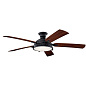 60" Hatteras Bay Fan Distressed Black люстра-вентилятор 310017DBK Kichler — фото 3