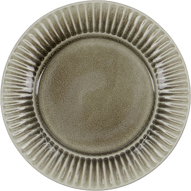 десертная тарелка с рифленым краем серо-коричневого оттенка
