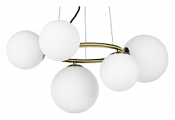 815051 Lightstar Globo подвесная люстра с пятью стеклянными шарами на латунной штанге