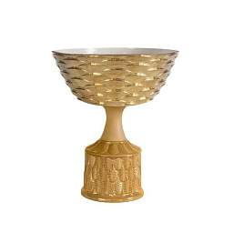0007421-602 Villari Peacock чаша для фруктов с ножкой из золота