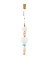 Glossy Brushed Gold Metal Orange, Blue, Cream & Pink Ceramic Opal Glass LED 23Watt 220-240Volt 1423Lm IP20 3000K D:20 H:215 cm