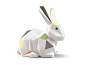 01009264 Lladro Origami фарфоровая фигурка зайца в стиле оригами — фото 1