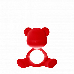 25002RE-FL Qeeboo Teddy аккумуляторный настольный светильник в виде красного медвежонка