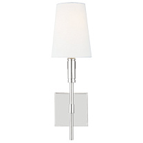 Beckham Classic Sconce полированный никель с льняным абажуром