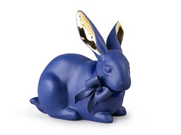 01009448 Lladro Bold Blue фарфоровая фигурка синего зайца