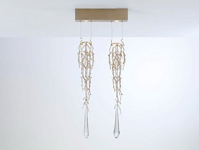 подвесной светильник из бронзы с двойными декоративными подвесами ручной работы