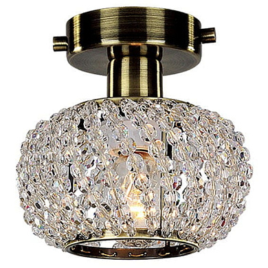 потолочный светильник на штанге с хрустальными элементами