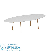 STYLETTO СТАНДАРТНЫЙ ОБЕДЕННЫЙ СТОЛ 320X140CM НОГИ ТИКА КЕРАМИЧЕСКАЯ СТОЛШНЯ БЕЛЫЙ Royal Botania