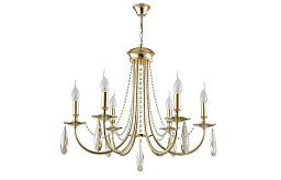 VICTORIA SP6 GOLD/AMBER Crystal Lux Victoria классическая люстра с шестью рожками и элементами золотого декора