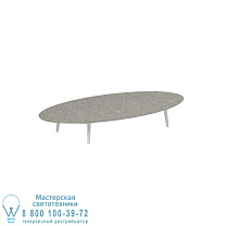 НИЗКИЙ СТОЛ STYLETTO LOUNGE 250X130CM, АЛЮМИНИЕВЫЕ НОЖКИ, БЕЛАЯ КЕРАМИЧЕСКАЯ СТОЛЕШНИЦА CEPPO DOLOMITICA Royal Botania