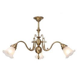 PP-202 Patinas lighting Leipzig 3-рожковая латунная люстра с плафонами-тюльпанами