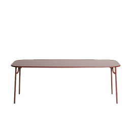 M0743424 La Petite Friture WEEK-END Прямоугольный стол садовый металлический бордовый удлиненный
