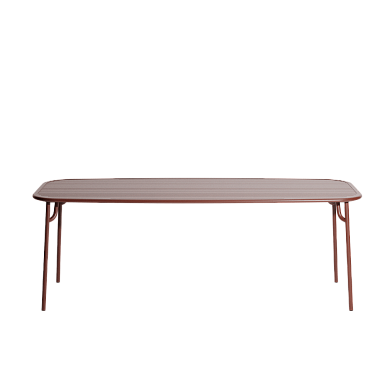 M0743424 WEEK-END Petite Friture Прямоугольный стол садовый металлический бордовый удлиненный