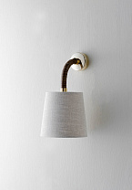 Dark Cane with Brass shown with 5.5 Downlight Fez Natural Linen and Cream Card lining