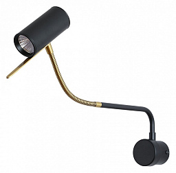 A2423AP-5PB Arte Lamp Sulafat настенный светильник-бра с латунной ножкой и черным плафоном