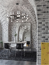 Clear & Frost Glass Matt Black Metal LED G9 30x5 Watt 100-240 Volt IP20 Bulb Excluded D: 120 H:210 cm